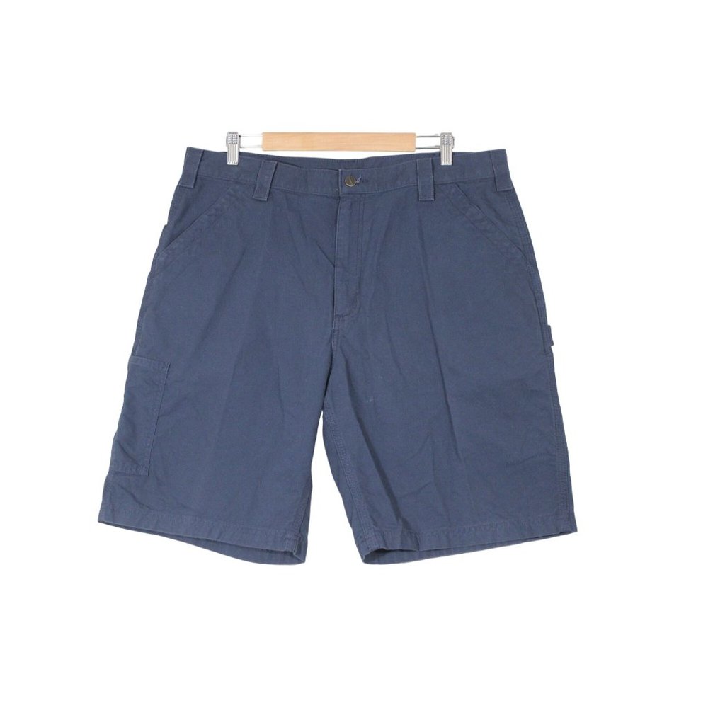 Carhartt men's 10" navy ring spun cotton canvas cargo work shorts 38